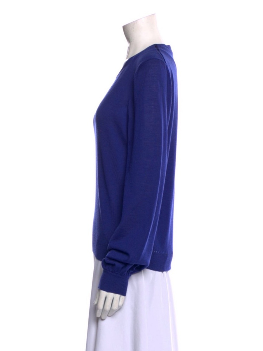 Yves Saint Laurent Women’s XL Cobalt Blue Virgin Wool Sweater - Picture 6 of 7